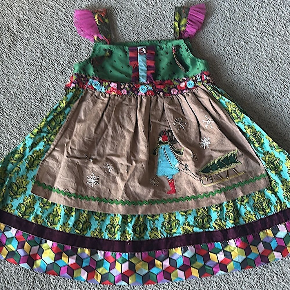 Matilda Jane Paint by Numbers Sledding Apron Dress! - Picture 3 of 16